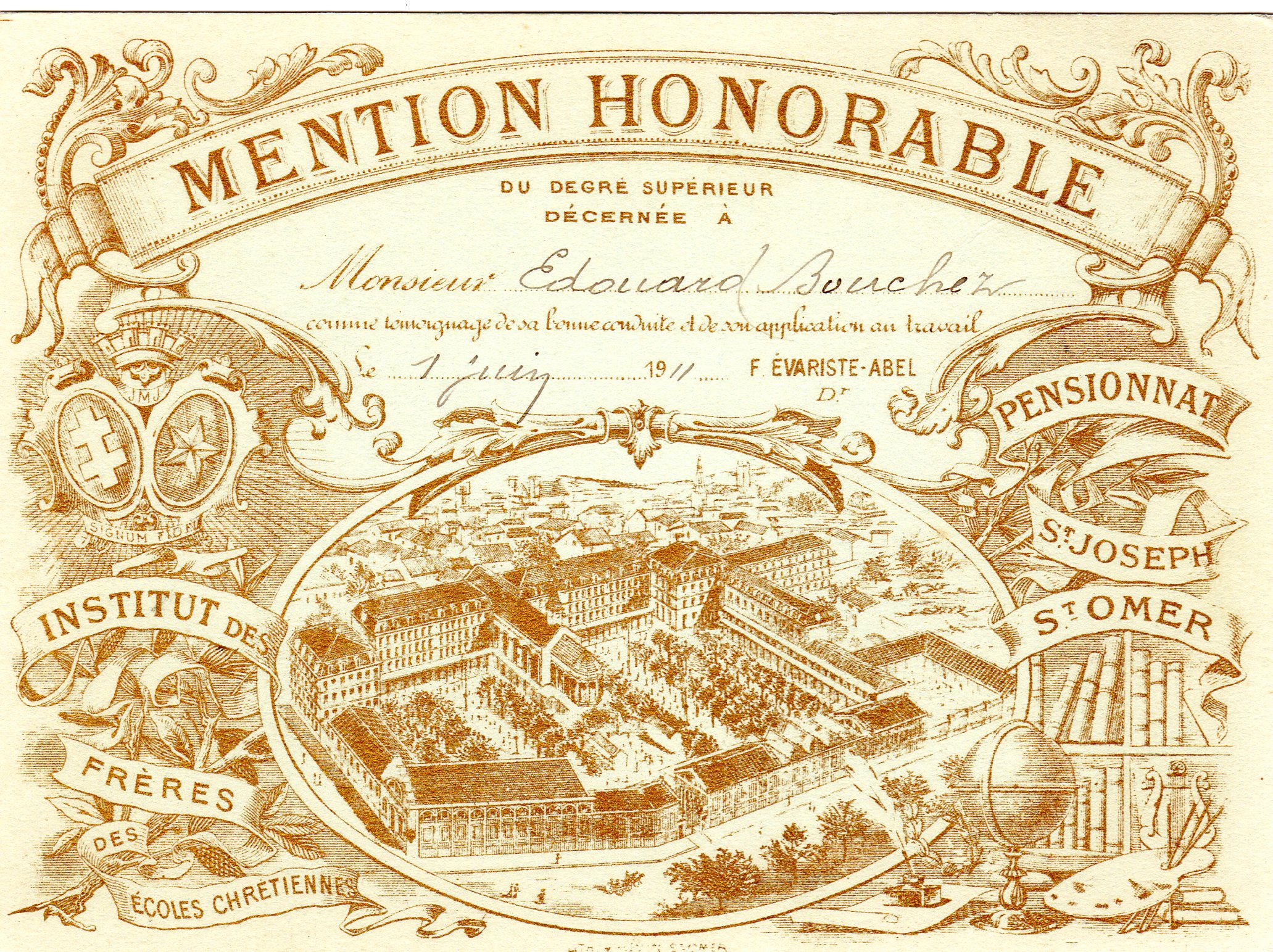 On peut voir ici la carte qui est un certificat comme quoi l'élève a reçu de bonnes notes et à eu une bonne conduite dans la semaine.